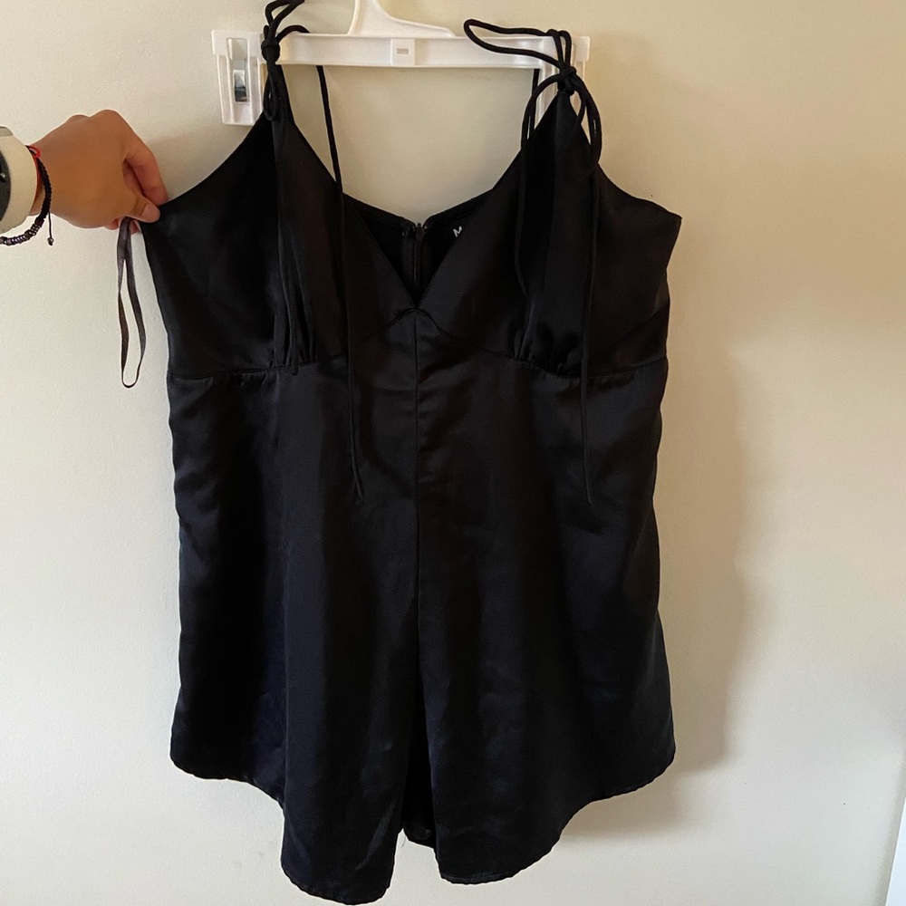 Satin Medium Black Romper